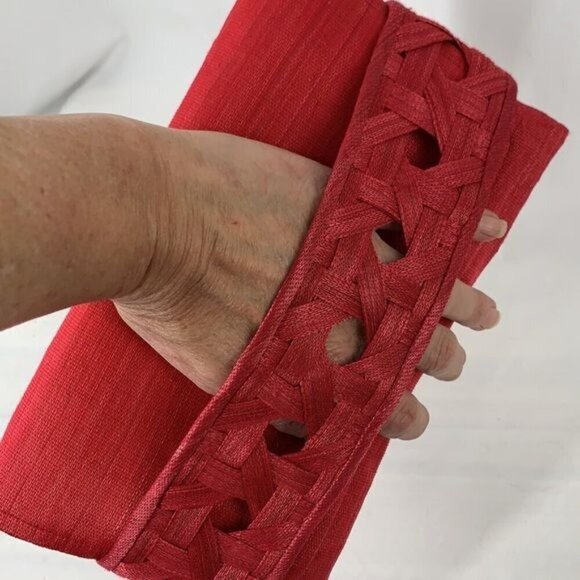 Ditta Sandico Lualhati Woven Fabric Clutch - Red, 10”W x 7”H x 1”D, NWT - Picture 11 of 11